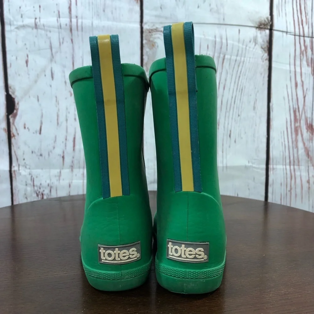 TOTES Kids Green Rain Boots - Comfortable Waterproof Boot 9-10